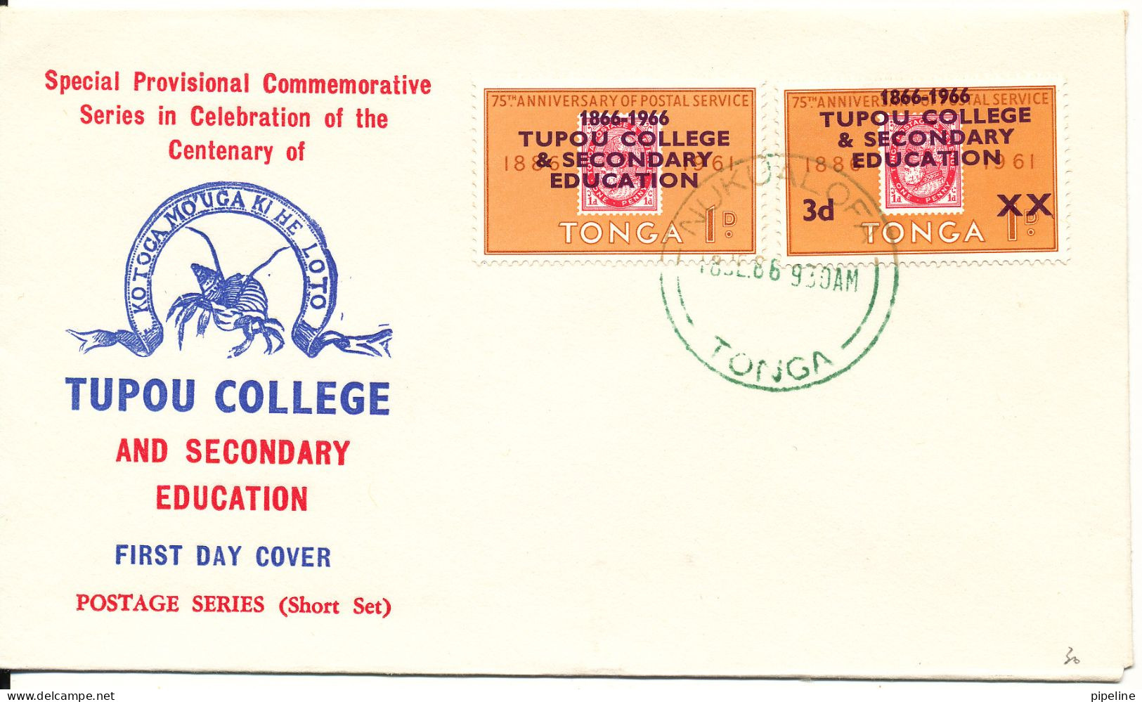 Tonga FDC 18-6-1966 Tupou College And Secondary Education With Cachet - Tonga (...-1970)