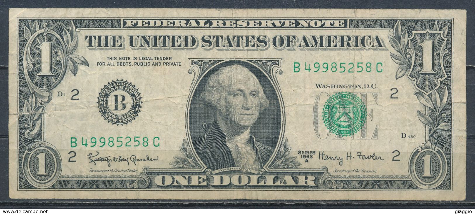 °°° USA 1 DOLLAR 1963 B °°° - Bilglietti Della Riserva Federale (1928-...)