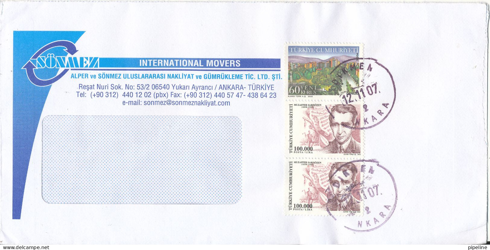 Turkey Cover Sent Air Mail To Denmark 12-11-2007 Topic Stamps - Lettres & Documents