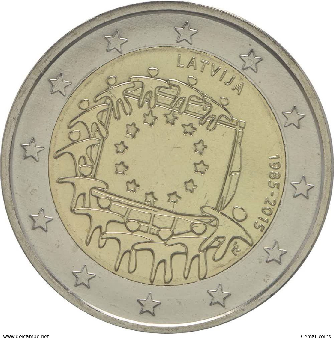 2 Euro 2015 Latvian Commemorative Coin - The 30th Anniversary Of The EU Flag. - Lettland