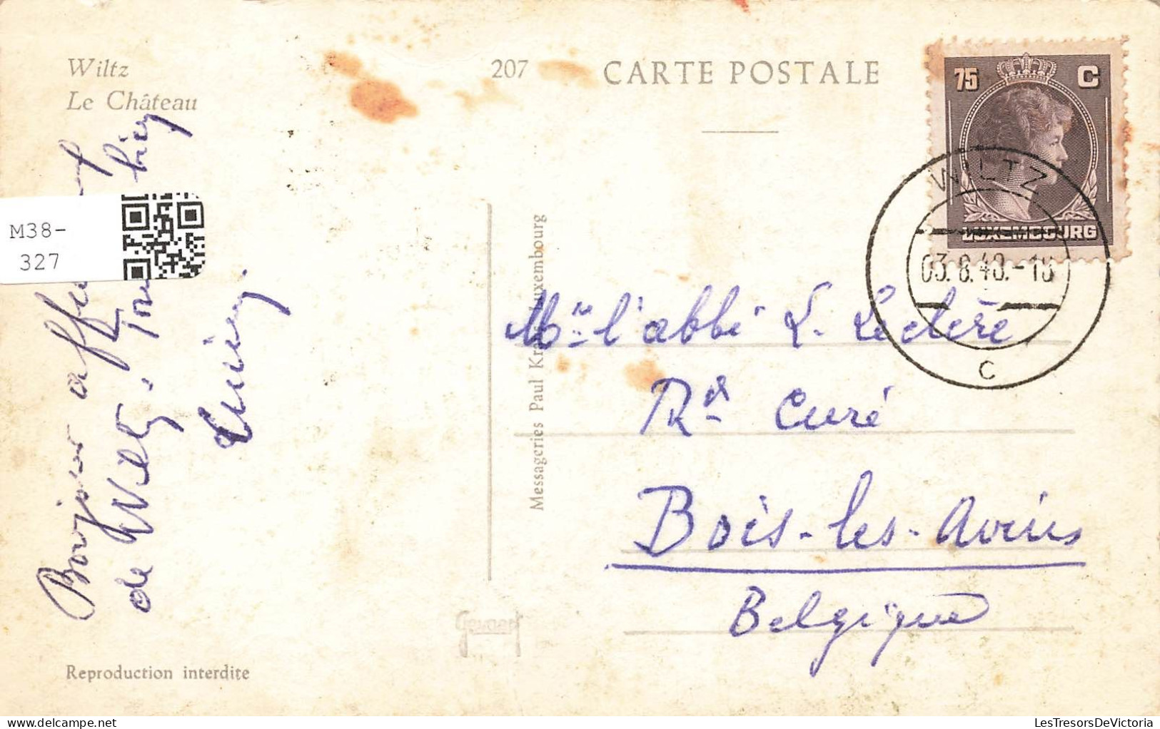 LUXEMBOURG - Wiltz - Le Château - Carte Postale  Ancienne - Wiltz