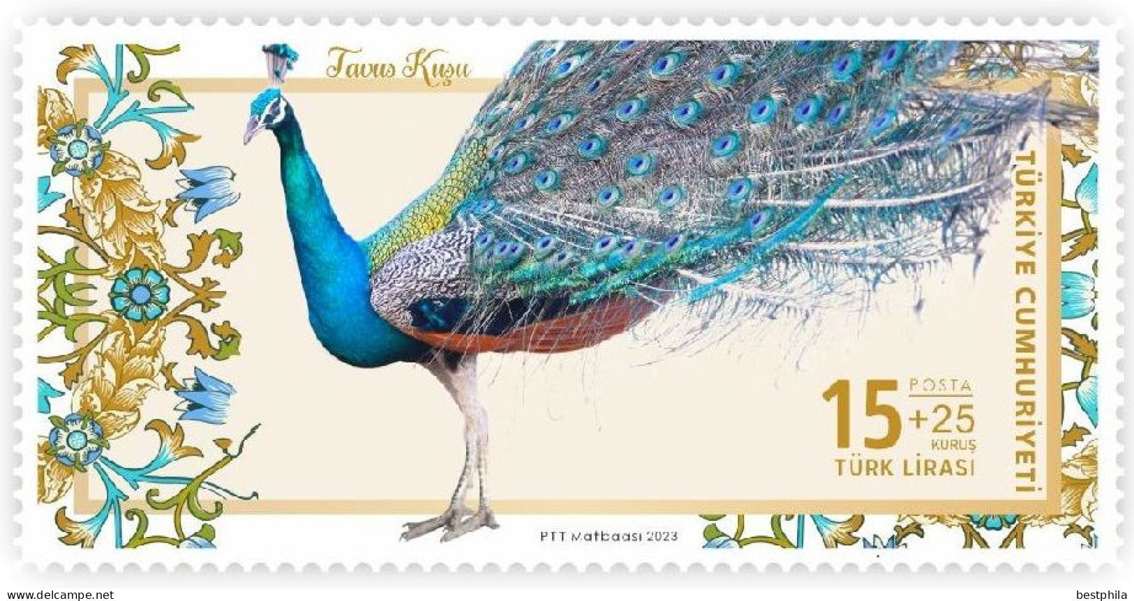 Turkey, Türkei - 2023 - Peacock (Big Birds Series) ** MNH - Ongebruikt