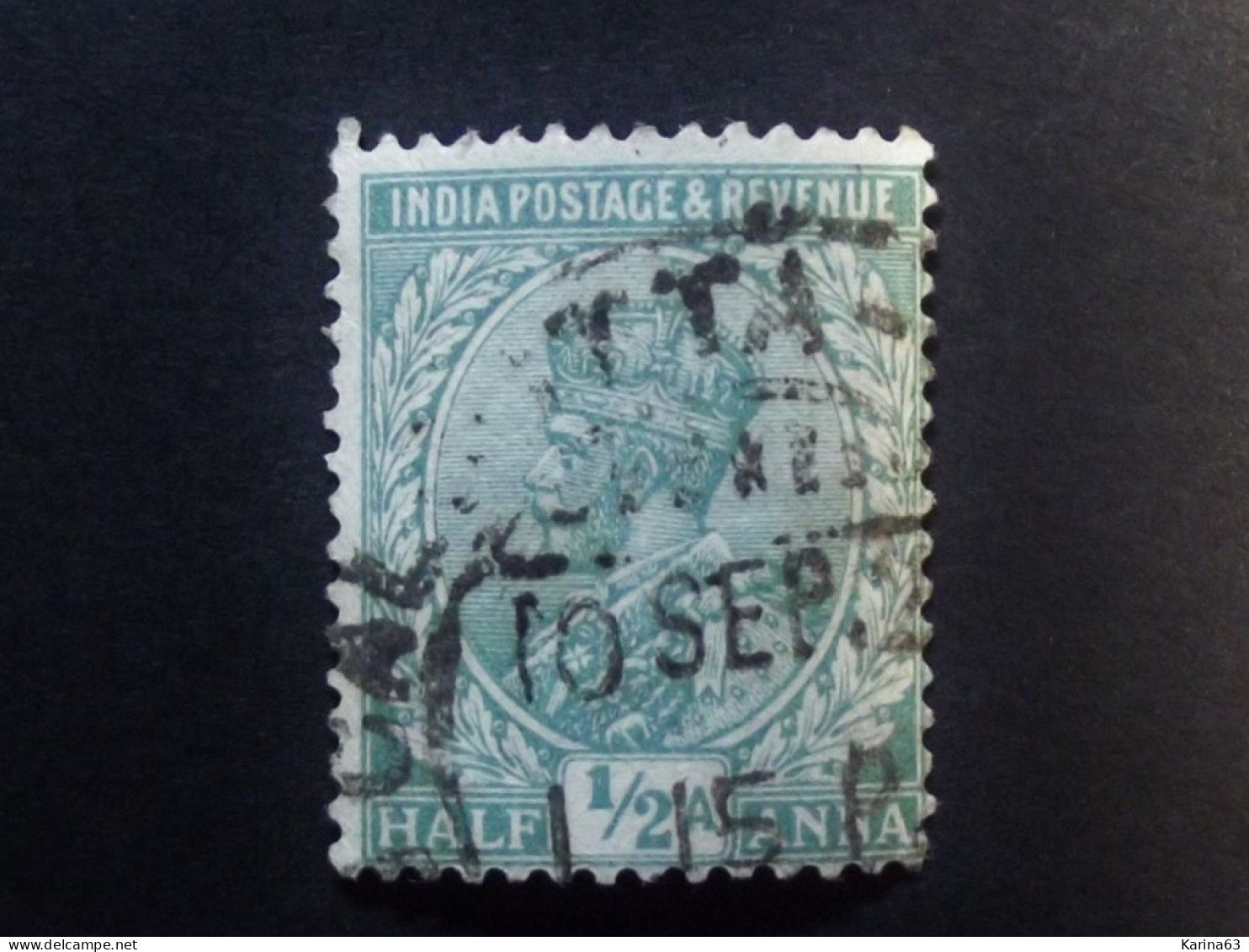 British India - INDIA -  King George V  - 1/2 Anna - Cancelled - 1911-35 King George V