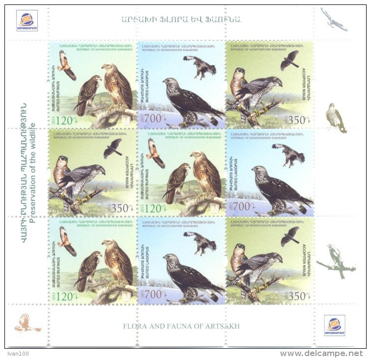 2015. Mountainous Karabakh, Preservation Of The Wildlife, Birds, Sheetlet, Mint** - Arménie
