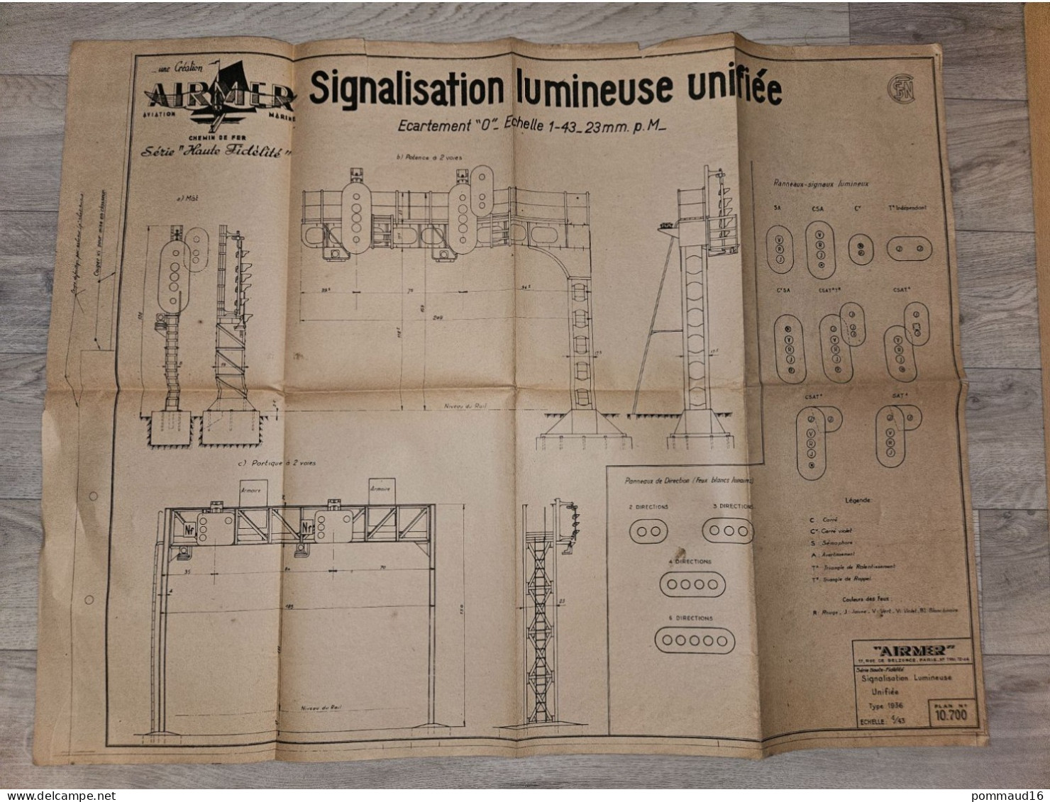 Plan N°10.700 Signalisation Lumineuse Unifiée - échelle 1/43 - Andere Plannen