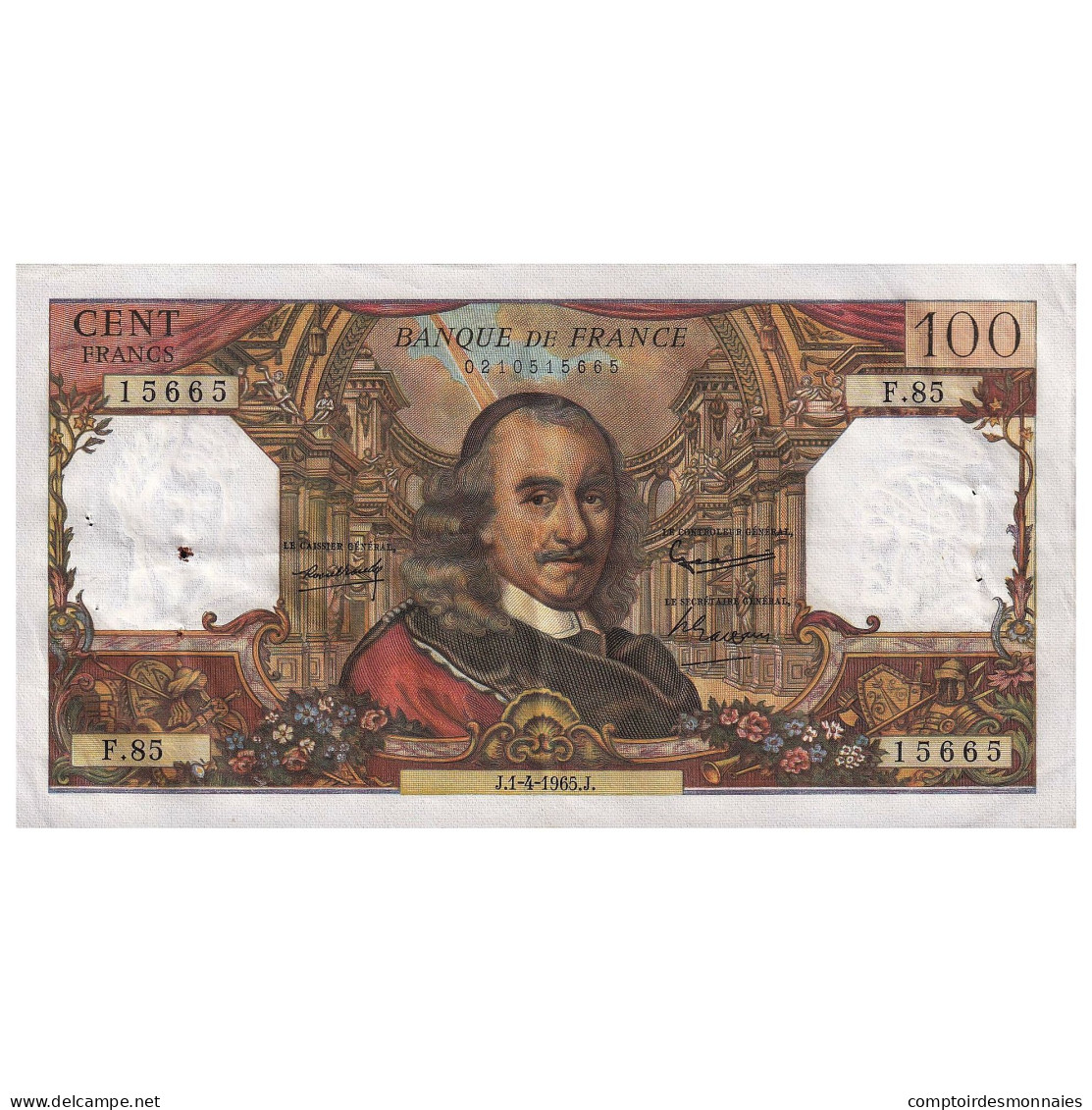 France, 100 Francs, Corneille, 1965, F.85, TTB, Fayette:65.7, KM:149a - 100 F 1964-1979 ''Corneille''