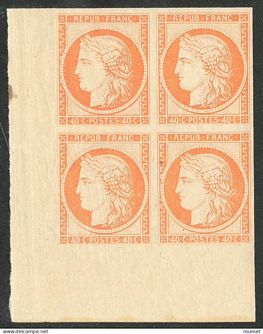 ** Réimpression. No 5g, Bloc De Quatre Cdf, Superbe - 1849-1850 Ceres