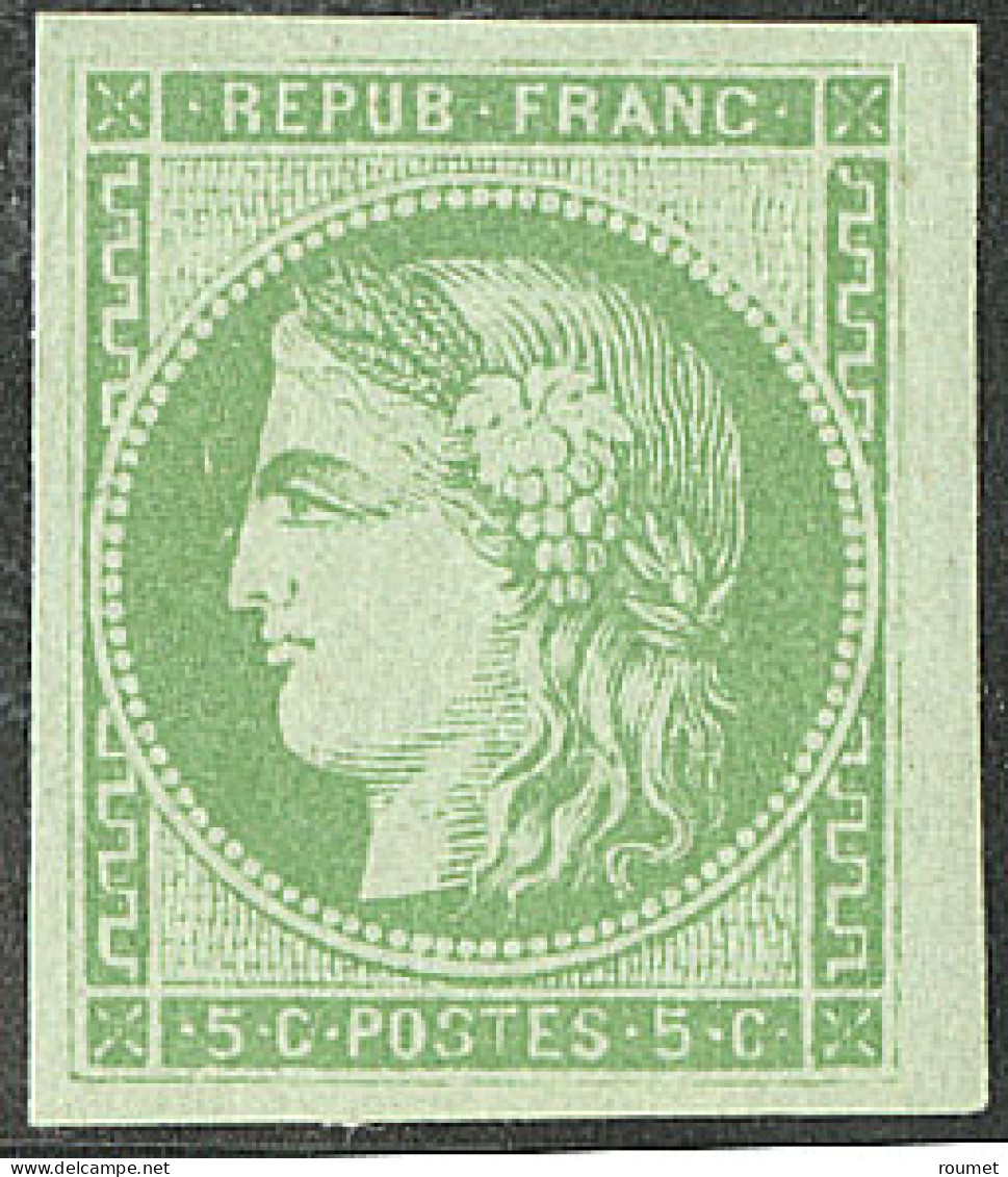 * Report I. No 42A, Vert-jaune, Petit Bdf, Pos. 15, Superbe. - RR - 1870 Emission De Bordeaux