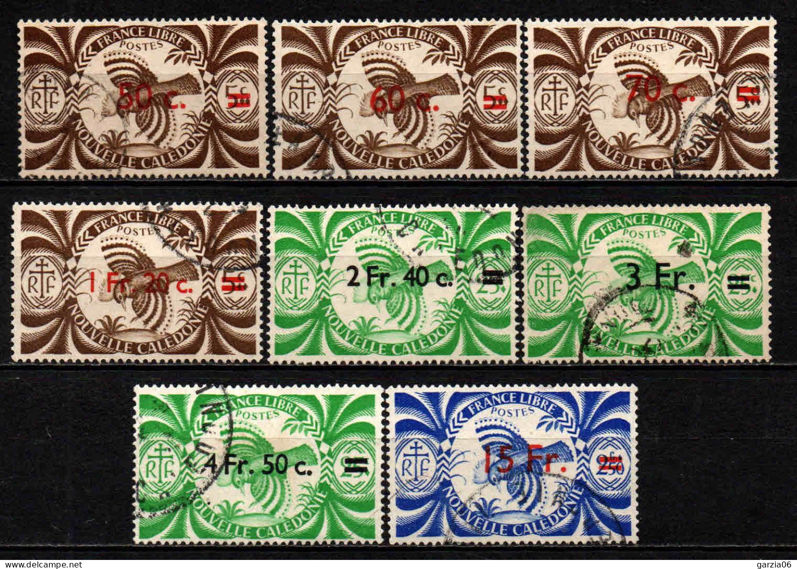 Nouvelle Calédonie  - 1945 - Tb Antérieurs Surch - N° 249 à 256 - Oblit - Used - Used Stamps