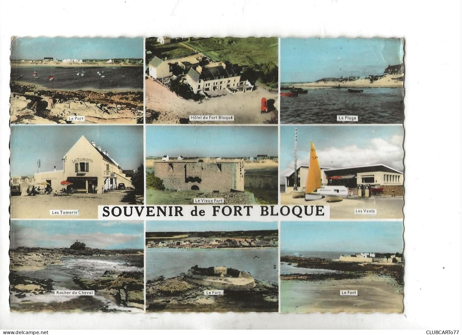 Ploemeur (56) : 9 Vues Du Le Fort Bloqué Dont Vue Aérinne Générale Sur L'Hôtel En 1965 (animé) GF. - Ploemeur