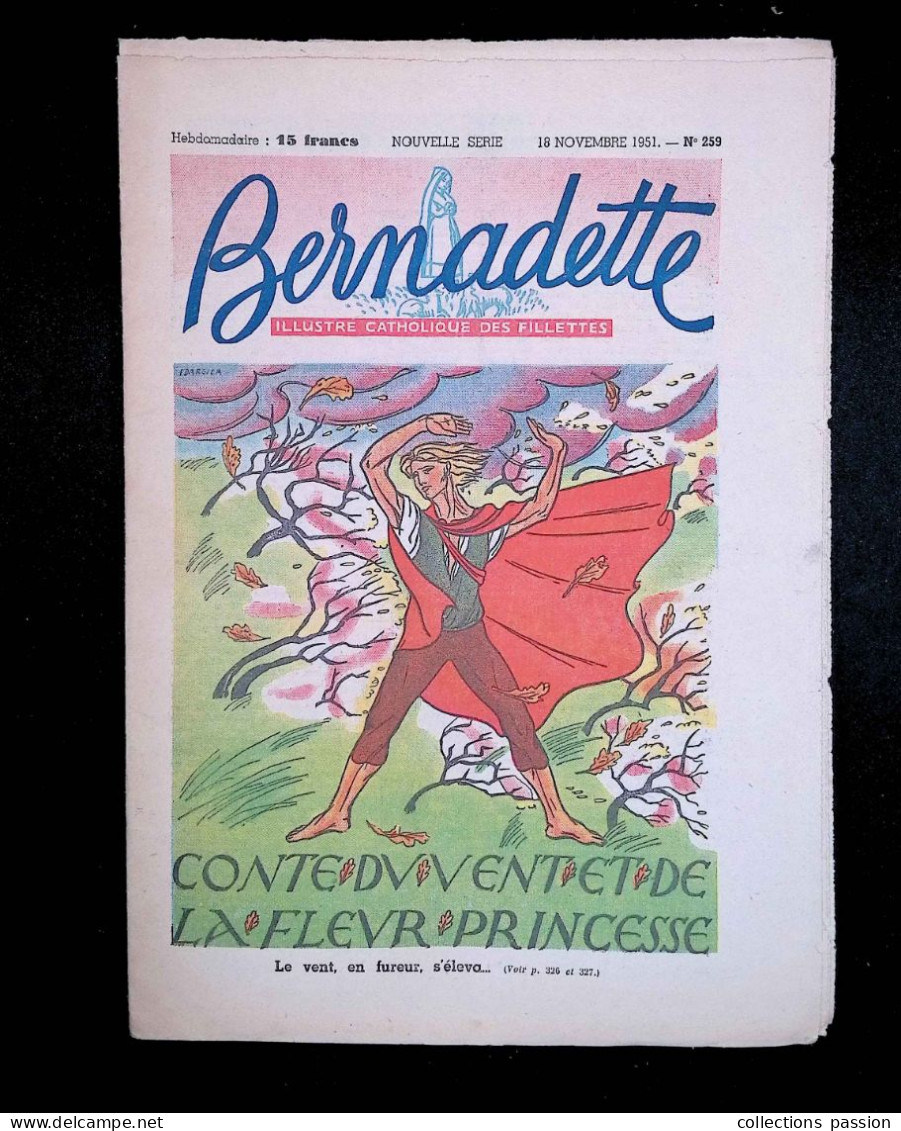 Illustré Catholique Des Fillettes, Hebdomadaire, 18 Novembre 1951, N° 259,  Frais Fr 2.25 E - Bernadette