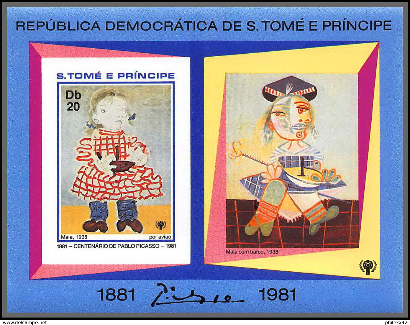 86361 Sao Tome e Principe 1981 Blocs 70/75 B Mi 715/720 B picasso Tableau (Painting) Non dentelé imperf ** MNH cote 80