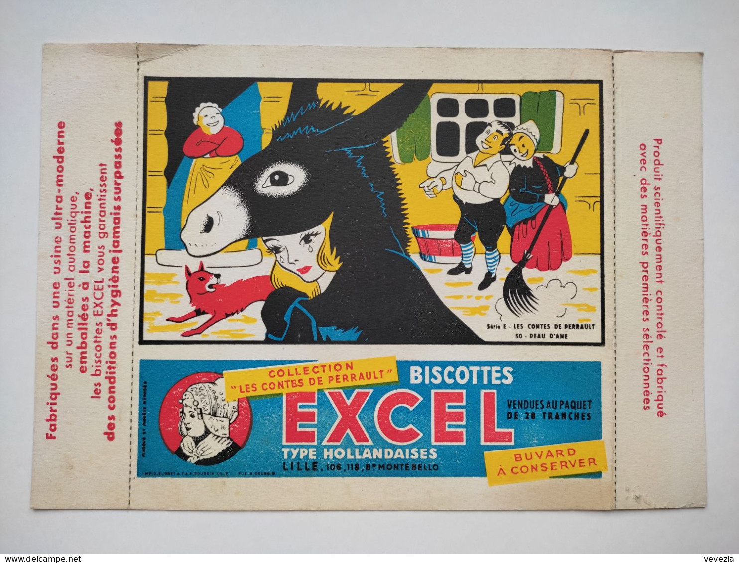 BUVARD " BISCOTTES EXCEL " , CONTES DE PERRAULT,PEAU D'ANE - Zwieback