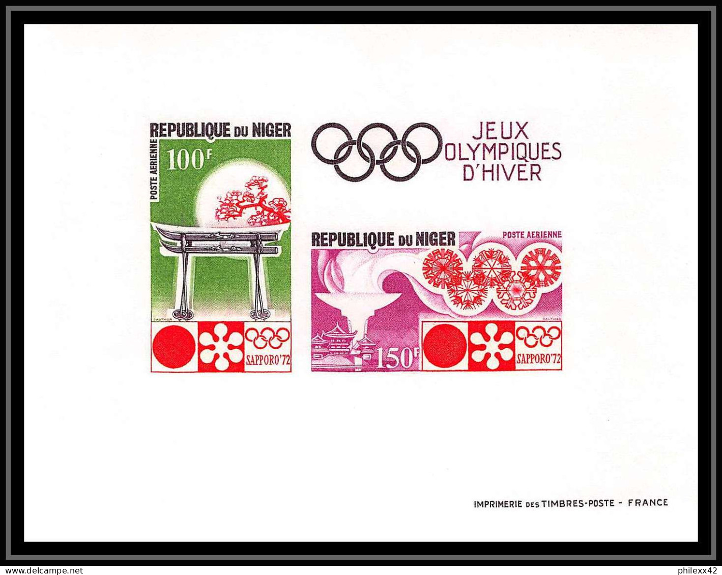 0662 Epreuve De Luxe Collective Proof Niger 174/175 Jeux Olympiques Olympic Games Sapporo 1972  - Hiver 1972: Sapporo