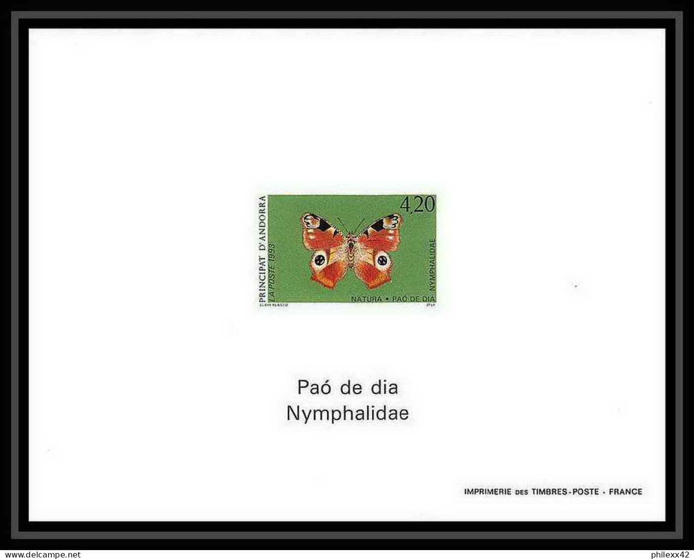 Andorre Andorra Bloc BF N°432 / 433 Papillons (butterflies Papillon) Non Dentelé ** MNH Imperf Deluxe Proof - Blocks & Sheetlets