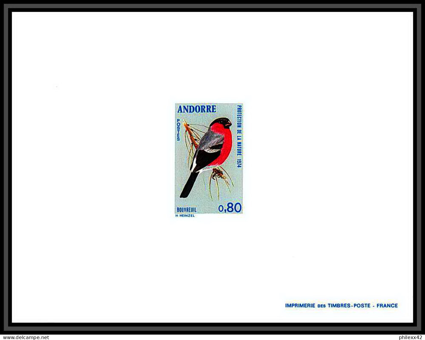 épreuve De Luxe / Deluxe Proof Andorre Andorra N°240 /241 Oiseaux (bird Birds Oiseau) Venturon Bouvreuil (bullfinch) - Collezioni & Lotti