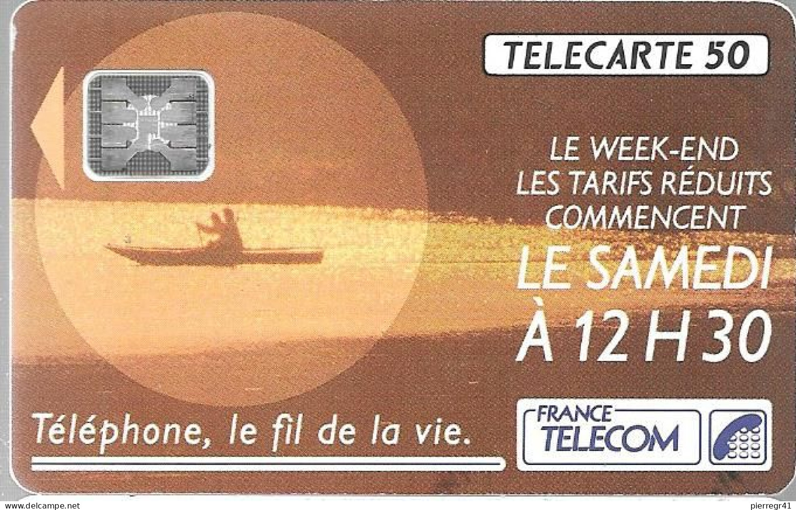 CARTE-PUBLIC-F209.520-50U-12 /91-SC4-Trou 6-TARIFS12H 30-V° 5 N°Ge 35336-UTILISE-TBE; - 1991