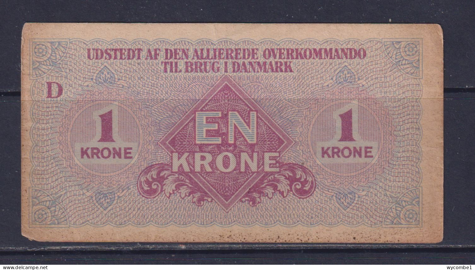 DENMARK - 1945 Allied Supreme Command 1 Krone Circulated Banknote - Dänemark