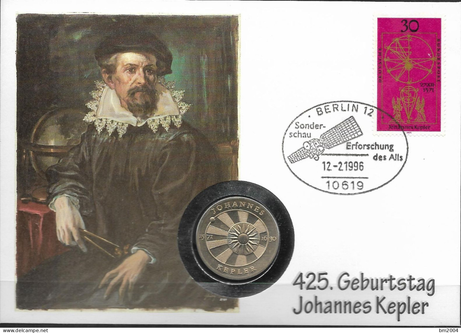 1996 Deutschland Mi. 688 Numisbrief Mit DDR Münze  425 Gebutstag Johannes Kepleer - Numisbriefe