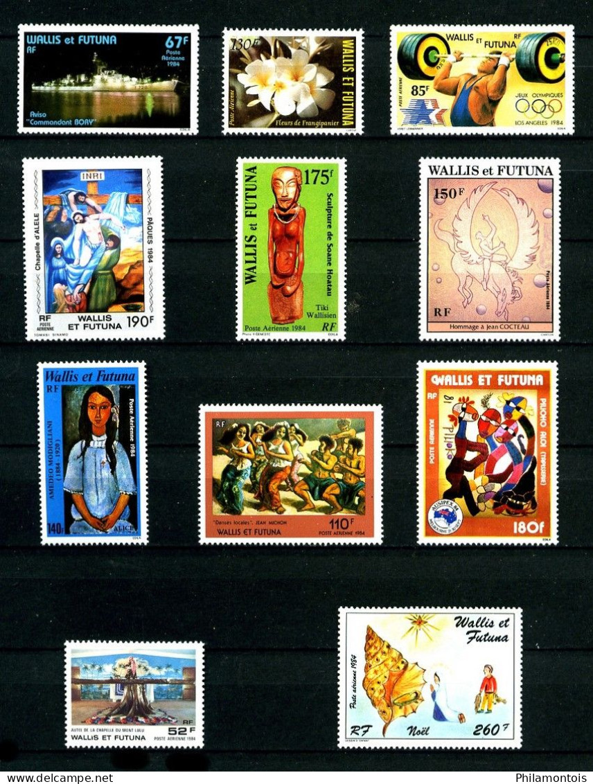 WALLIS - Année Complète PA 1984 - PA 132/142 - Complet 11 Timbres - Neufs N** - Très Beaux (certains Gomme Mate) - Années Complètes