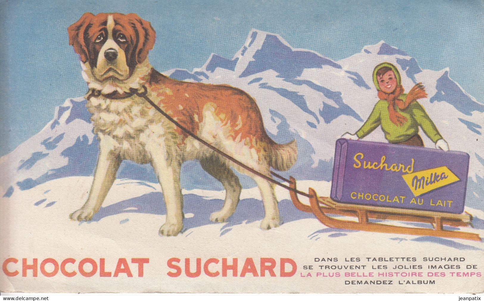 Buvard & Blotting Paper - CHOCOLAT SUCHARD Milka - Saint Bernard Avec Traineau - Kakao & Schokolade