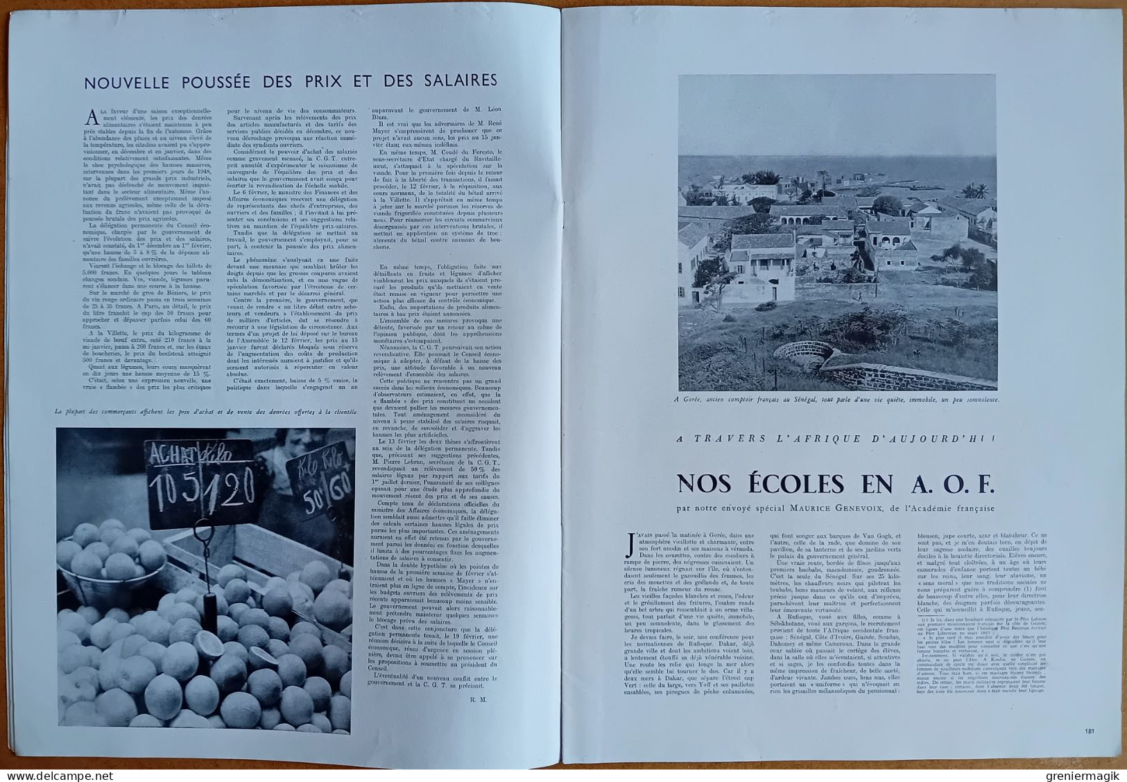 France Illustration N°125 21/02/1948 Nos écoles En A.O.F./Frontière Franco-espagnole/En Grèce Par Lucien Bodard/Carnaval - Informations Générales