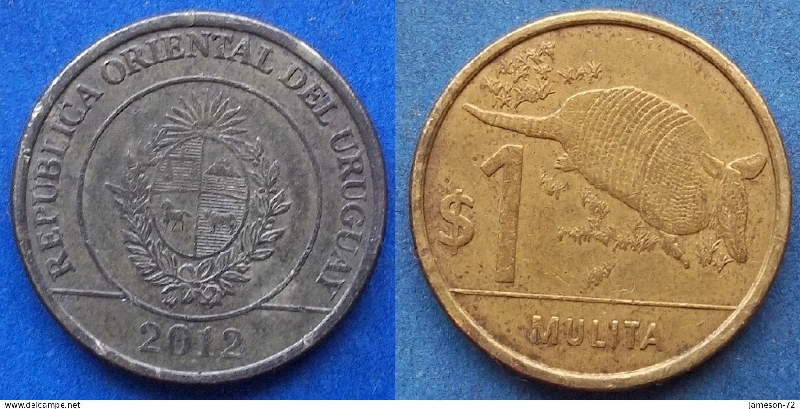 URUGUAY - 1 Peso 2012 "Mulita" KM# 135 Monetary Reform (1993) - Edelweiss Coins - Uruguay