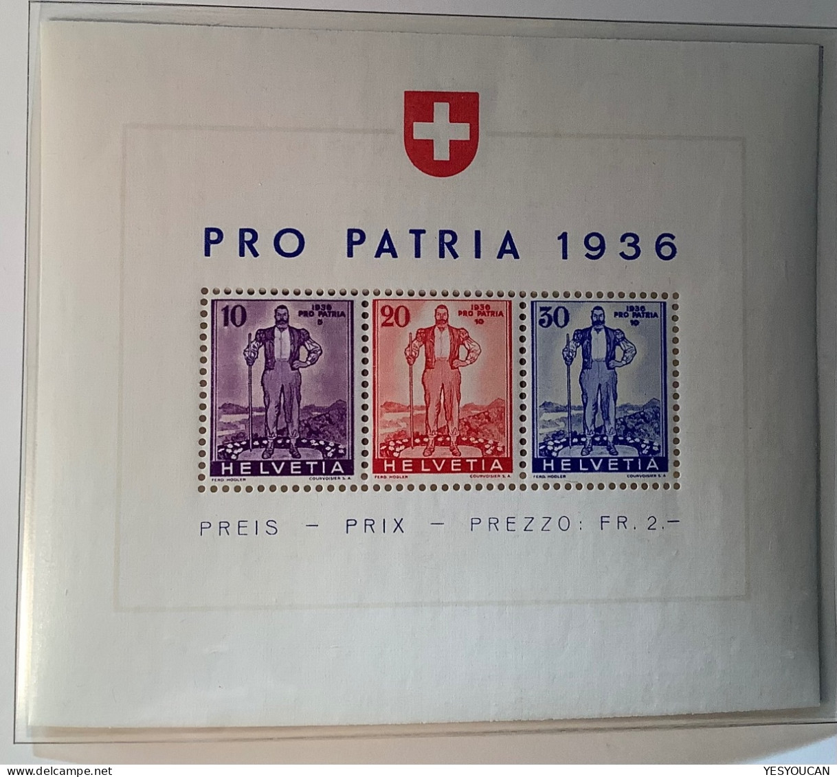 Sonderblock Pro Patria 1936 ZNr W8 LUXUS Postfrisch MNH** (S/S Schweiz Block Y&T BF2 Défense Nationale Souvenir Sheet - Blocs & Feuillets