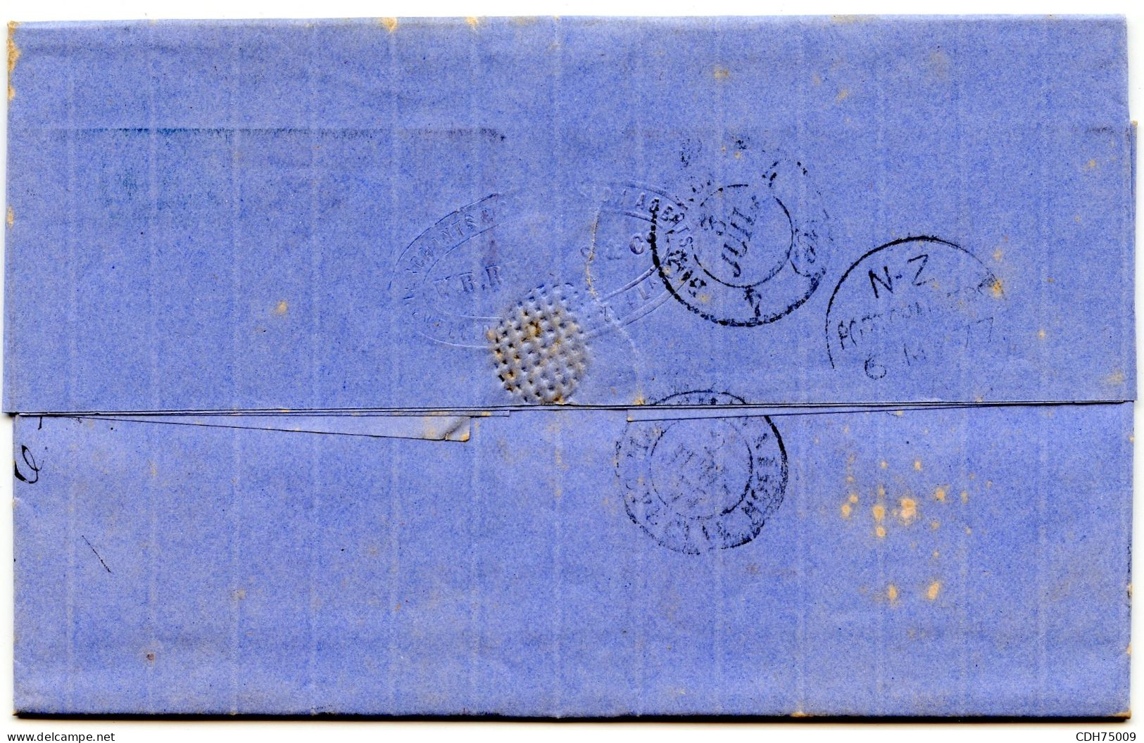 NOUVELLE ZELANDE - LETTRE DE WELLINGTON POUR PARIS, 1877 - Storia Postale