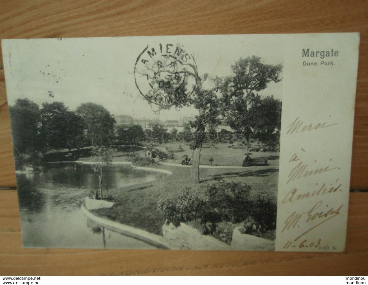 Cpa  MARGATE Dane Park - Précurseur - To Château De Clairy-Saulchoix (80) 1903 - Margate