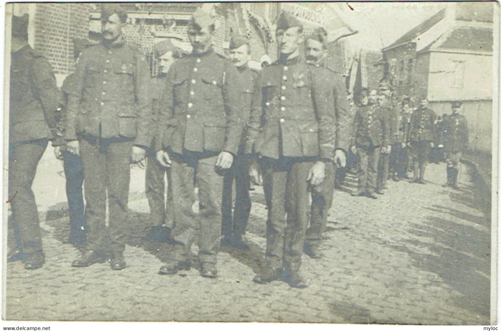 Fotokaart. Sint-Kwintens-Lennik. Stoet Vredefeesten. Militaire Herdenking Eerste Wereldoorlog. Misviering - Lennik