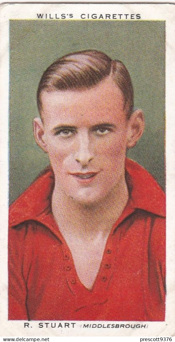 42 R Stuart Middlesborough FC  - Wills Cigarette Card - Association Footballers, 1935 - Original Card - Sport - Wills