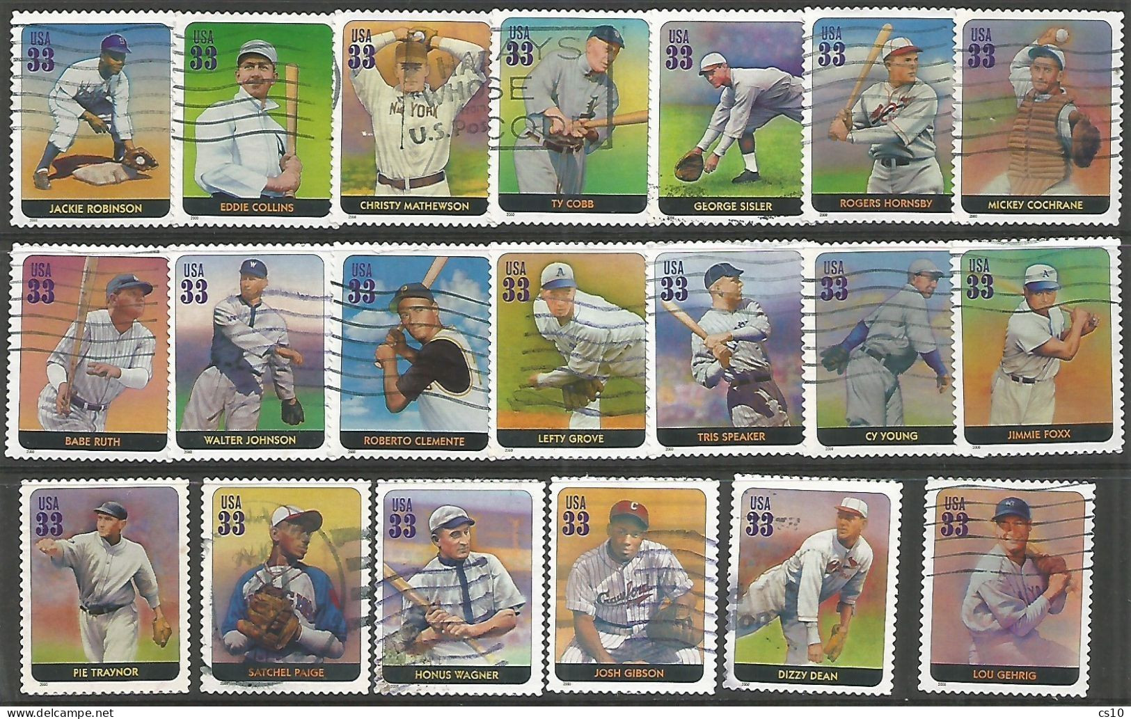 USA 2000 Legends Of Baseball SC.#3408 A/T - Cpl 20v Set In Used Condition - Collections