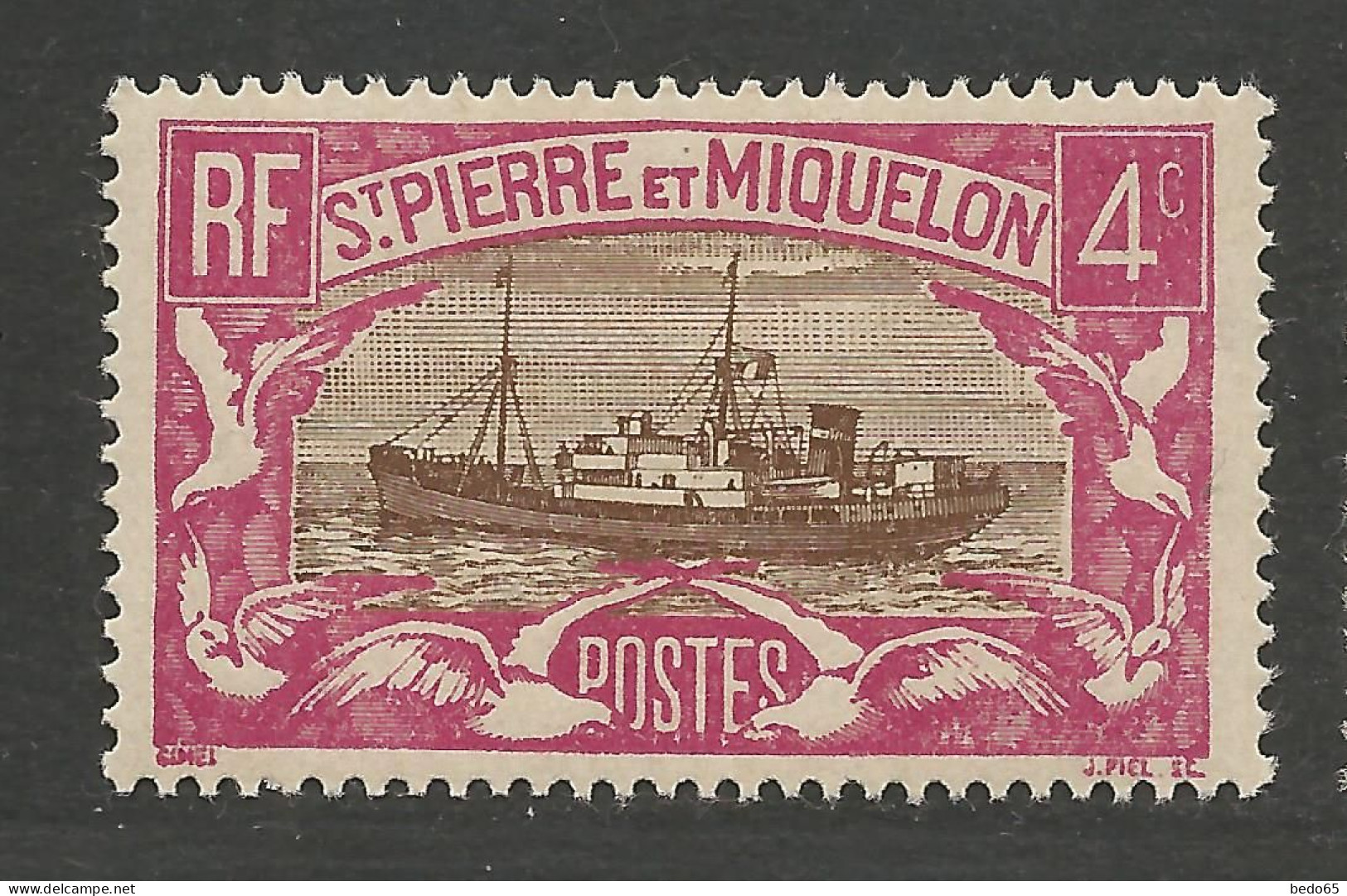 SAINT PIERRE ET MIQUELON N° 138 NEUF* TRACE DE CHARNIERE   / Hinge  / MH - Nuevos