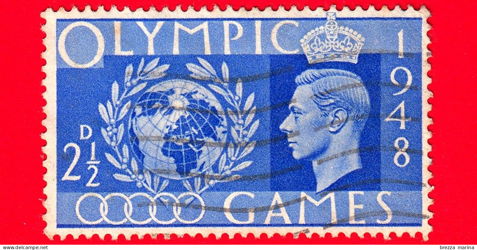 GB  UK GRAN BRETAGNA - Usato -  1948 - Re Giorgio VI - Giochi Olimpici Estivi 1948 - Londra - 2½ - Oblitérés