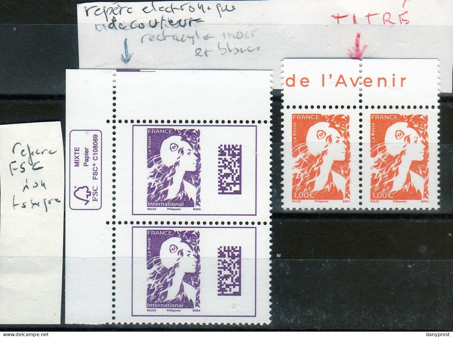 2024 - Titré-Variétés - 2 PAIRES  " MARIANNE DE L'AVENIR "  à-1.00 € - 1.96 €- Coin Et Bord De Feuille - Gommé-NEUF** - 2023-... Marianne De L’avenir