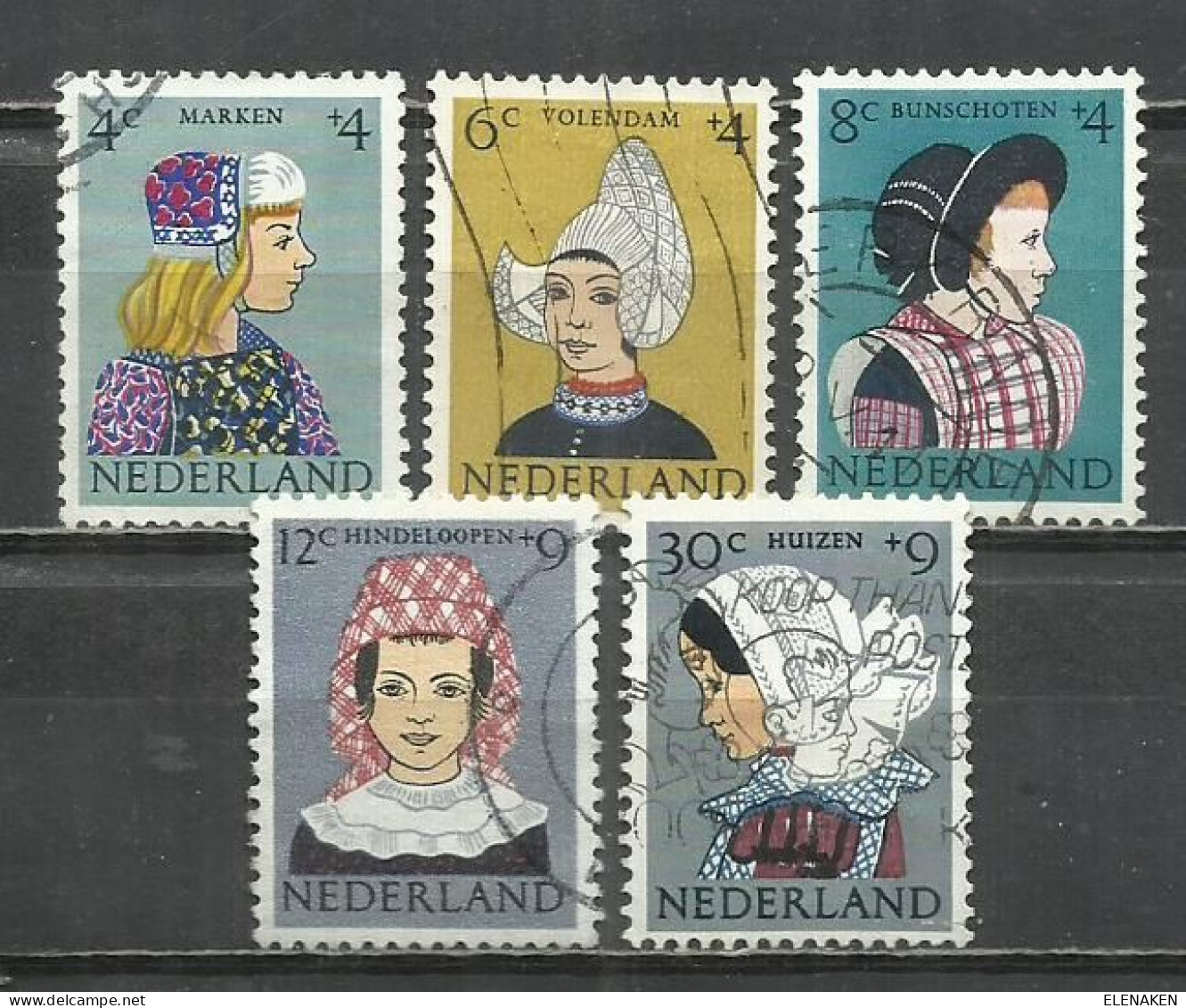 0112R-SERIE COMPLETA 14,00€ HOLANDA 1960 Nº 728/732 TRAJES TIPICOS COSTUMBRES BENEFICENCIA.NETHERLAND. PAISES BAJOS - Oblitérés