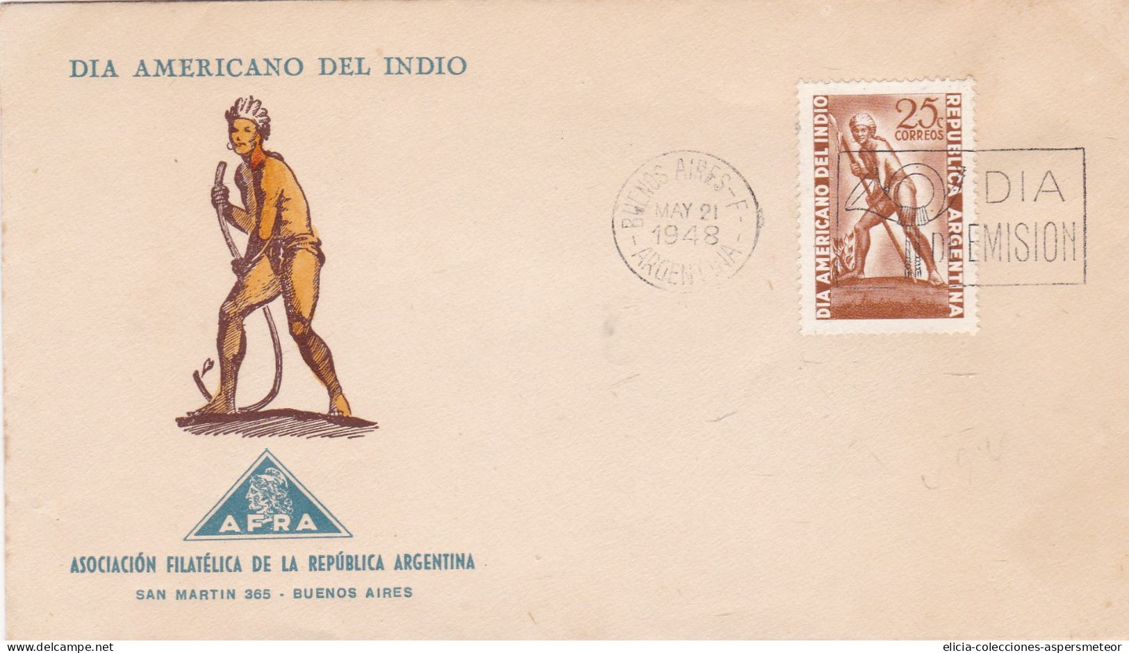 Argentina - 1948 - FDC - American Day Of The Indian. -  Caja 30 - FDC