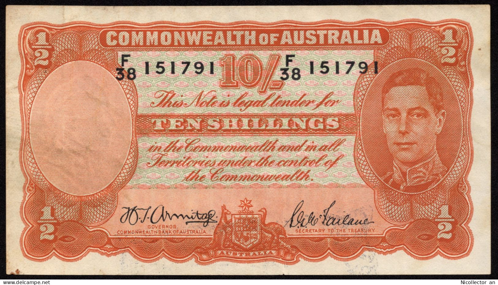 Australia, 10 Shillings 1942 *aXF* Banknote - 1938-52