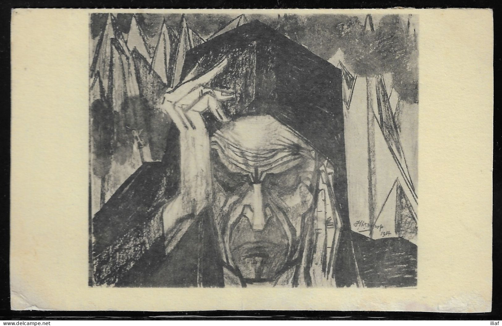 Netherlands. Jan Toorop - Dutch-Indonesian Painter. Dante (in The Hell Spheres)–Dante (in De Helsferen). Artist Postcard - Toorop, Jan