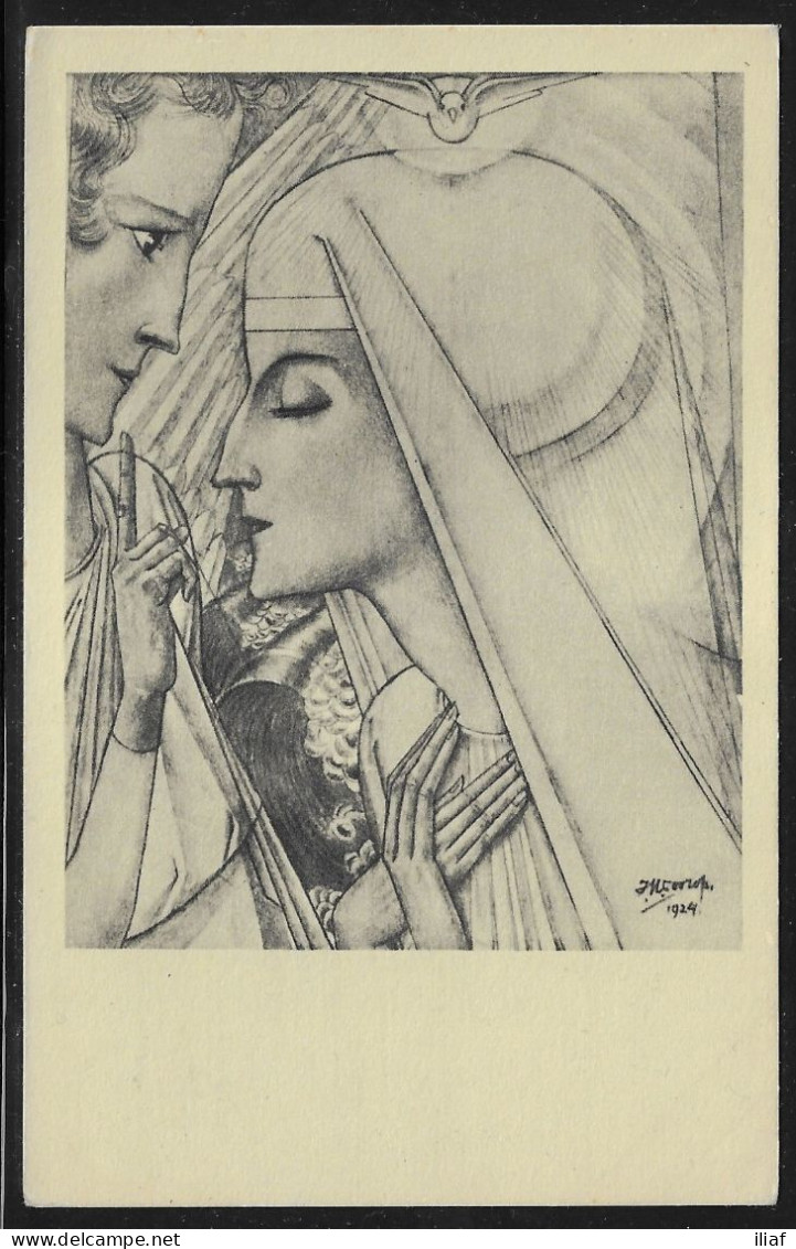 Netherlands. Jan Toorop - Dutch-Indonesian Painter. Annunciation – Annunciatie. Artist Postcard - Toorop, Jan