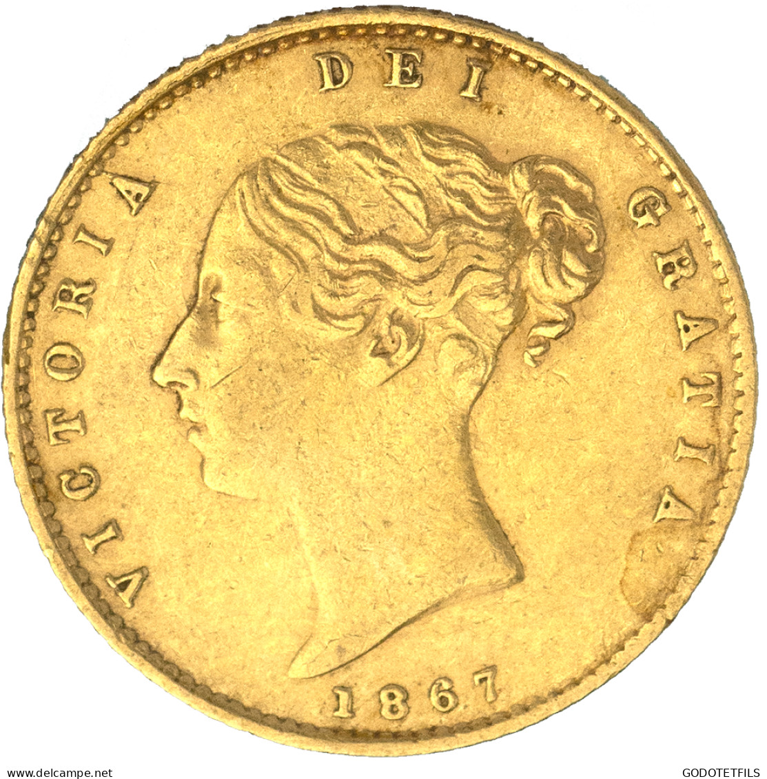 Royaume-Uni-Demi-Souverain Victoria  1867 Londres - 1/2 Sovereign