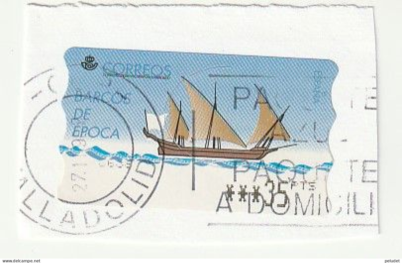 Espagne Spain España - Etiquetas Franqueo / ATM - Ancient Ships (Jabeque Tajo) - Mi AT19, Yt D18 -1998 - Machine Labels [ATM]