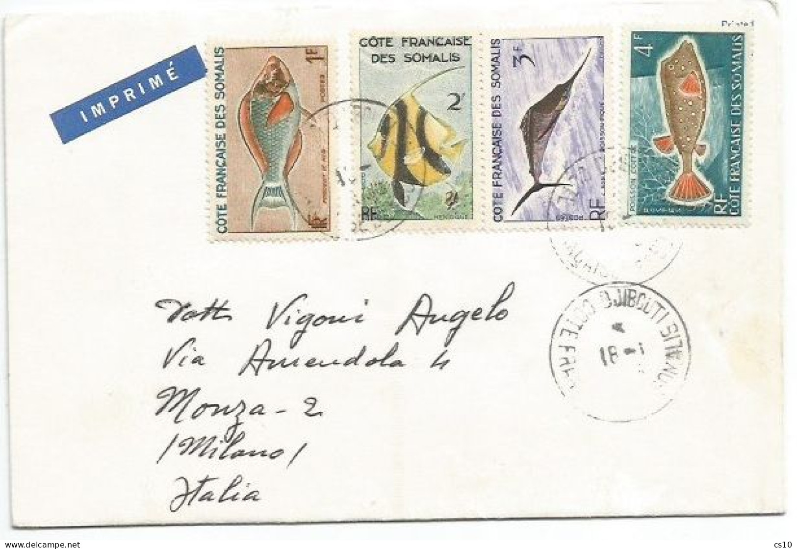 Cote Francaise Des Somalis   Imprimé Abbott Eritromicina Dear Doctor 18jan1965 X Italie - Storia Postale