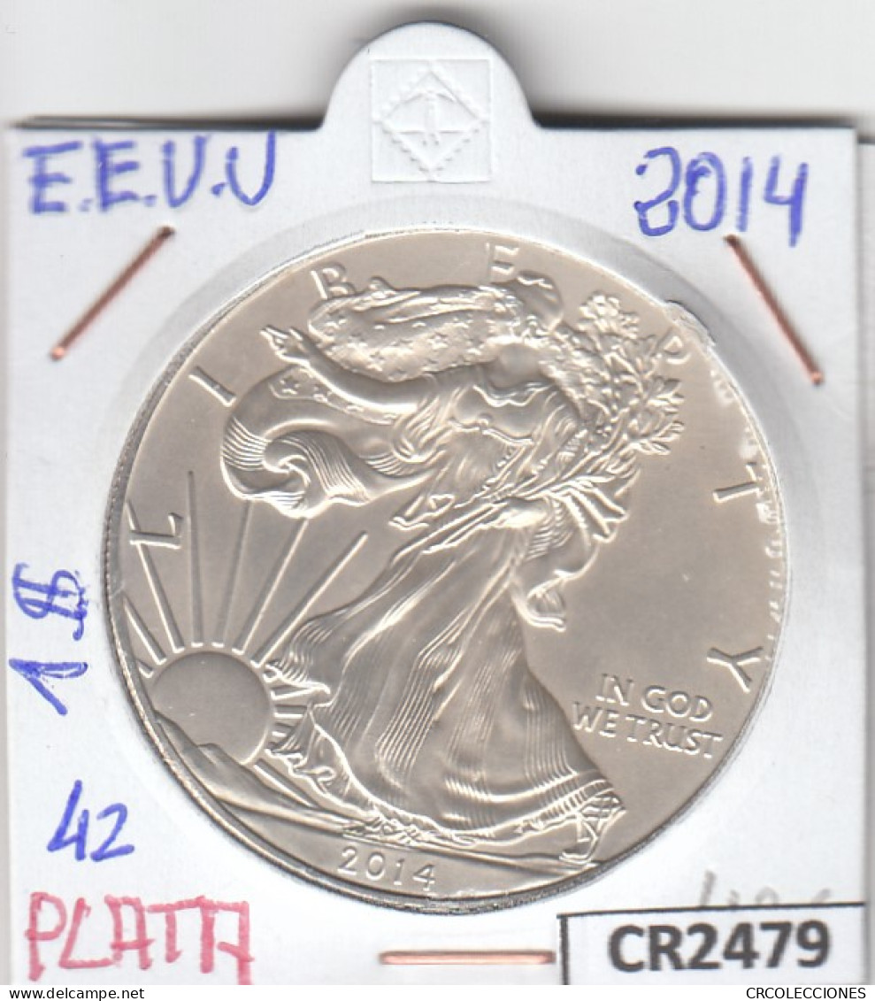 CR2479 MONEDA EEUU 1 DÓLAR 2014 PLATA - Sonstige – Amerika