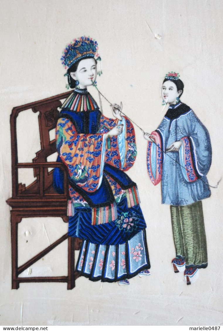 CHINE  Ca. 1900  Peinture Sur Papier De Riz. - Art Asiatique