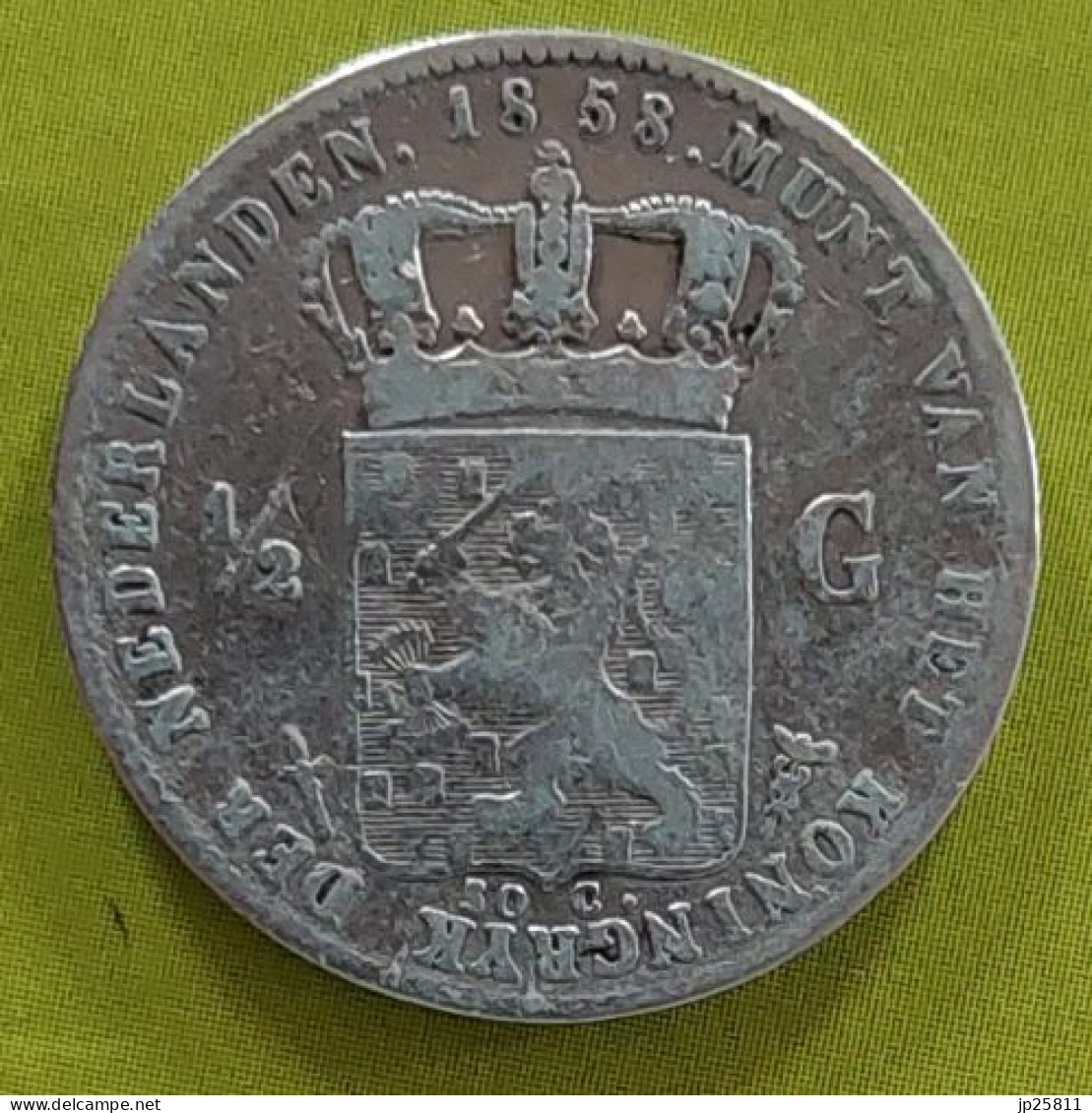 Netherlands - 1/2 Gulden 1858 Willem III Zilver - 1840-1849: Willem II.