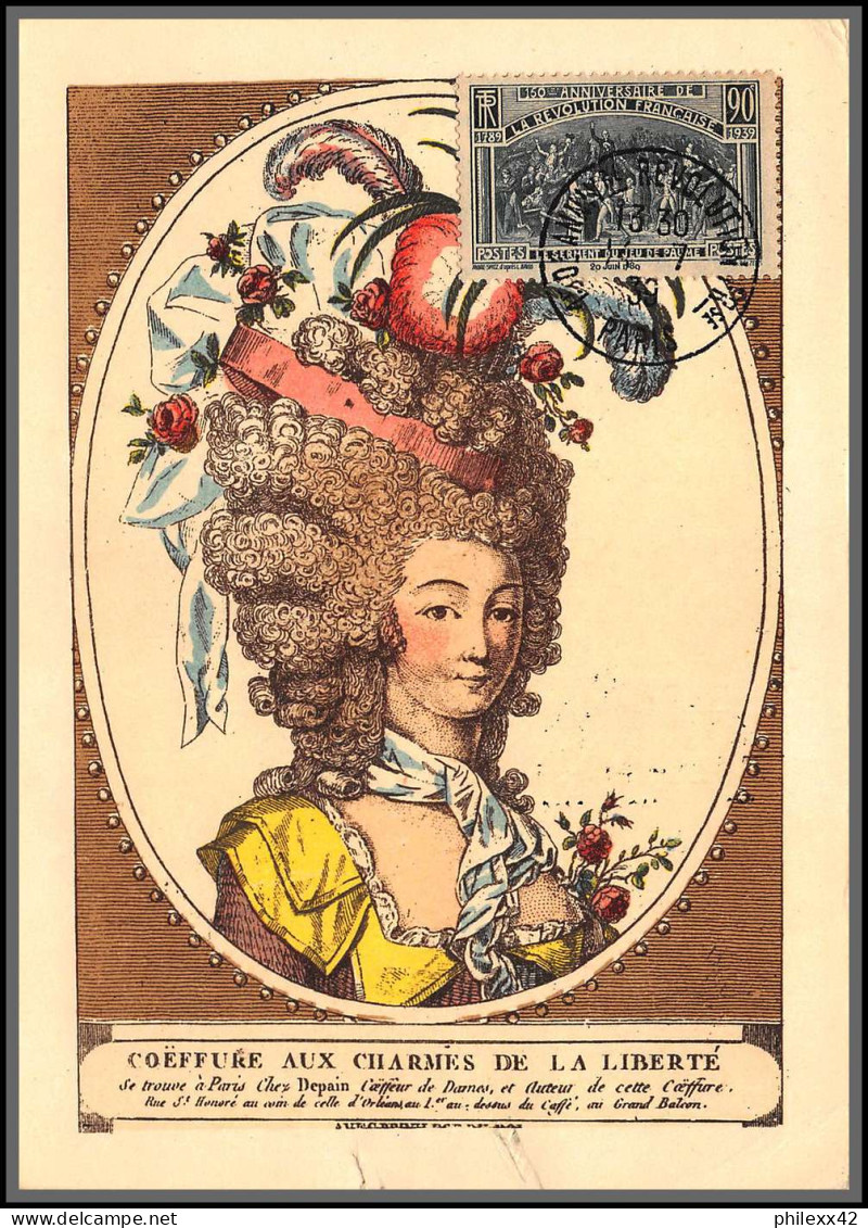 49967 N°444 Révolution Francaise Napoleon Jeu De Paume Coiffure Aux Charmes De La Liberté France 14/7/1939 Carte Maximum - 1930-1939