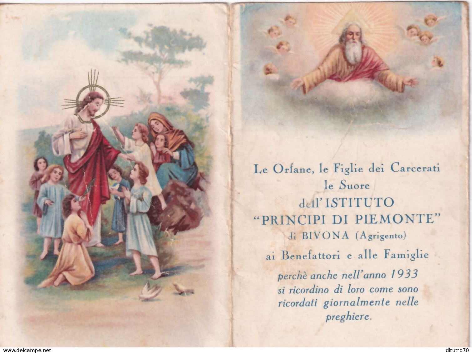 Calendarietto -madonna Con Bambini - Anno 1933 - Small : 1921-40