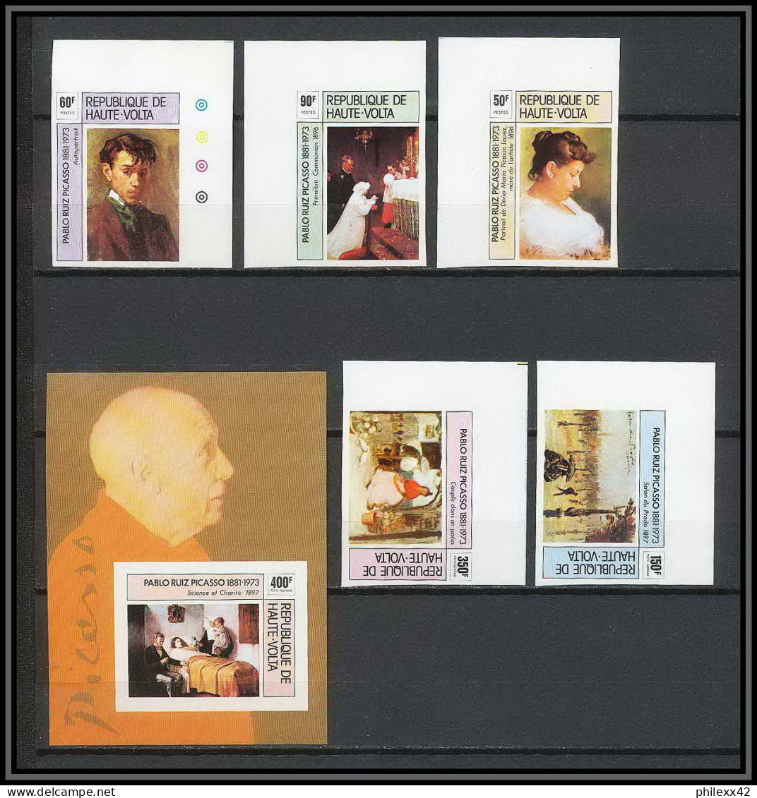 002 - Haute Volta 361 / 63 + Pa 196 / 97 Et Bf 5AH Picasso Non Dentelé ** (imperforate) - Picasso